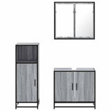 3 Piece Bathroom Furniture Set Grey Sonoma Engineered Wood 3300948