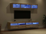 TV Wall Units with LED 5 pcs Artisan Oak 80 x 30 x 40 cm 3402969