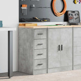 Garage Storage Cabinet Concrete Grey 30x51x85 cm Solid Wood Pine 860583