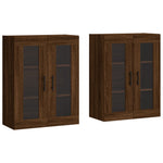 Wall Mounted Cabinets 2 pcs Brown Oak Engineered Wood 3197968