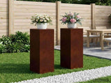 Plant Stand 2 pcs Rusty 30 x 30 x 100 cm Weathering Steel 8012515