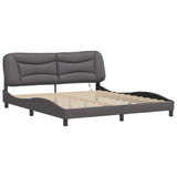 Bed Frame with LED without Mattress "Hvar" Grey 180x200 cm 3213951