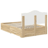 Bed Frame with Drawer Sonoma Oak 120 x 200 cm Engineered Wood 3413623