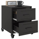 Bedside Cabinets 2 pcs Black 36x39x43.5 cm Steel 846627
