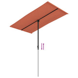 Garden Parasol with Aluminium Pole 180x110 cm Terracotta 47333