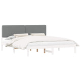 Bed Frame with Upholstered Headboard Light Grey 180 x 200 cm 877893