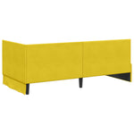 Corner Bed Frame with Headboard Yellow 90 x 200 cm Velvet 42016272