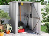 Garden Shed Grey 118.5x97x209.5 cm Galvanised Steel 150900