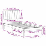Bed Frame with Headboard Brown 90 x 190 cm Solid Pine Wood 878924