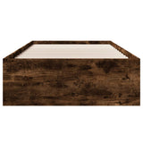 Bed Frame without Mattress Smoked Oak 75x190 cm Small Single Engineered Wood 3295713