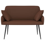 2 Seater Sofa with Metal Legs 2-Seater Brown Faux Leather 42051009