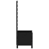 Garden Planter with Rack Black 39x39.5x114 cm Solid Wood Pine 832519