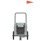 Pet Bike Trailer Grey Oxford Fabric and Iron 93979