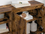 Side Cabinet Smoke Oak 96.5 x 30 x 75 cm Engineered Wood 886614