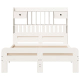 Bookcase Bed without Mattress White 135x190 cm Double Solid Wood Pine 3308898