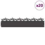 Lawn Edgings 20 pcs Black 103 x 0.05 x 22 cm Steel 874829