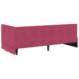 Corner Bed Frame with Headboard Wine Red 100 cm x 200 cm Velvet 42016321
