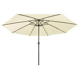 Garden Parasol with LED Lights 400 cm Sand 312530