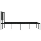 Metal Bed Frame without Mattress with Headboard Black 140x200cm 352481
