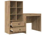 Desk with Drawer with Shelf with Storage 2 pcs Artisan Oak 3337344