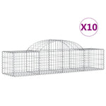 Arched Gabion Baskets 10 pcs 200x50x40/60 cm Galvanised Iron 3146265