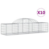 Arched Gabion Baskets 10 pcs 200x50x40/60 cm Galvanised Iron 3146265