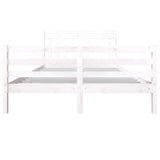 Bed Frame without Mattress White King Size Solid Wood 3100660