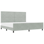 ZNTS Bed Frame Light Grey 200x200 cm Velvet 3344897