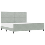 ZNTS Bed Frame Light Grey 200x200 cm Velvet 3344897
