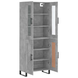 Highboard Concrete Grey 69.5x34x180 cm Engineered Wood 3198365