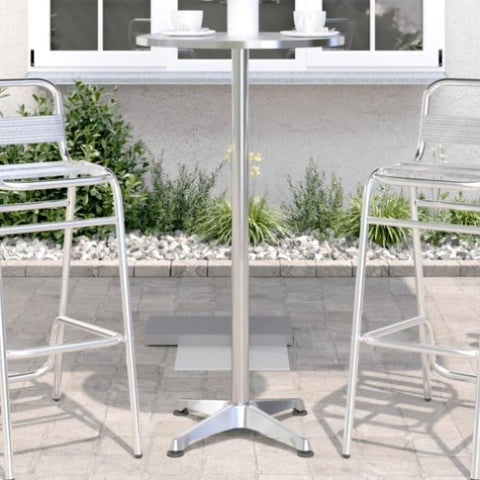 ZNTS Outdoor Bar Table Height Adjustable Ø59.5x70/109.5 cm Aluminium 4007197