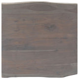Coffee Table with Live Edges Grey 60x60x40 cm Solid Acacia Wood 247827