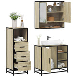3 Piece Bathroom Furniture Set Sonoma Oak Engineered Wood 3301056