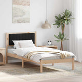 Bed Frame with Upholstered Headboard Black 90 x 200 cm 878286