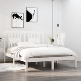 3104044 Bed Frame without Mattress White Solid Wood 140x190 cm
