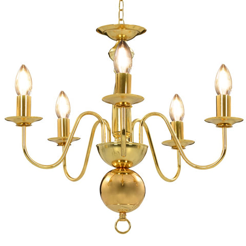 Chandelier Golden 5 x E14 Bulbs 281617