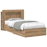 Bed Frame with Storage Artisan Oak 80 x 200 cm Engineered Wood 3433807