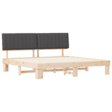 Bed Frame with Upholstered Headboard Dark Grey 200 x 200 cm 3398095