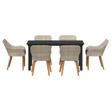 Dining Set Light grey Poly rattan 3261716