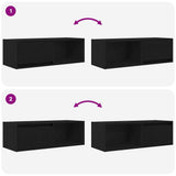 TV Cabinet Black Oak 80x31x25.5 cm Engineered Wood 861456