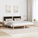 Bed Frame with Headboard Black 160 x 200 cm Solid Pine Wood 878176