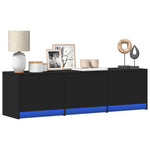 ZNTS TV Cabinet with LED Black 140x34x40 cm Engineered Wood 852244