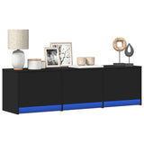 ZNTS TV Cabinet with LED Black 140x34x40 cm Engineered Wood 852244