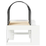 Bed with Tunnel with Shelf 3 pcs White Engineered Wood 3423503