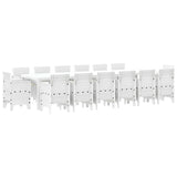 Garden Dining Set 15 pcs White Polt rattan 3378646