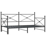Daybed with Trundle without Mattress Black 100x200 cm Steel 4104677
