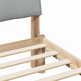 Bed frame Brown and light grey 120 x 190 cm Solid pine wood 878764