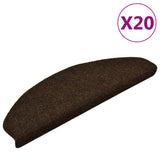 Stair Mats Self-adhesive 20 pcs 65x21x4 cm Brown Half Round Large 3365650