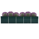 Garden Raised Bed Galvanised Steel 400x80x45 cm Green 47057
