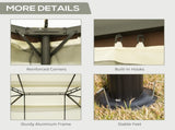 4 x 3 m Aluminum Garden Gazebo, Double Roof Outdoor Gazebo Canopy Shelter with Netting & Curtains T3398P315373